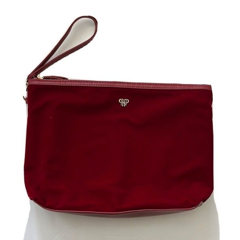 chicos plush ted velvet cosmetic bag wristlet travel bag
